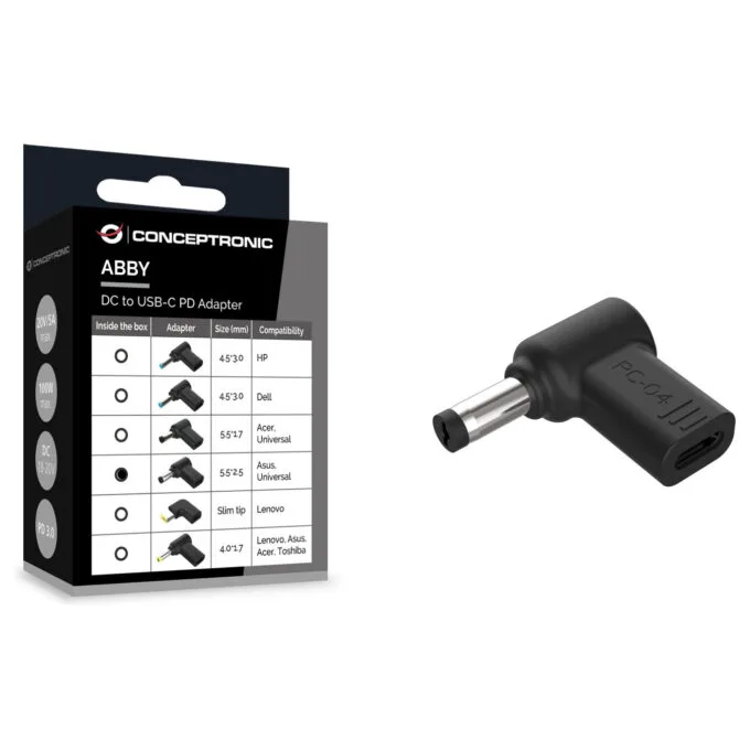 CONCEPTRONIC USB-C PD100W- to Asus Uni.5.5x2.5mm Adap.18-20V sw — image 2