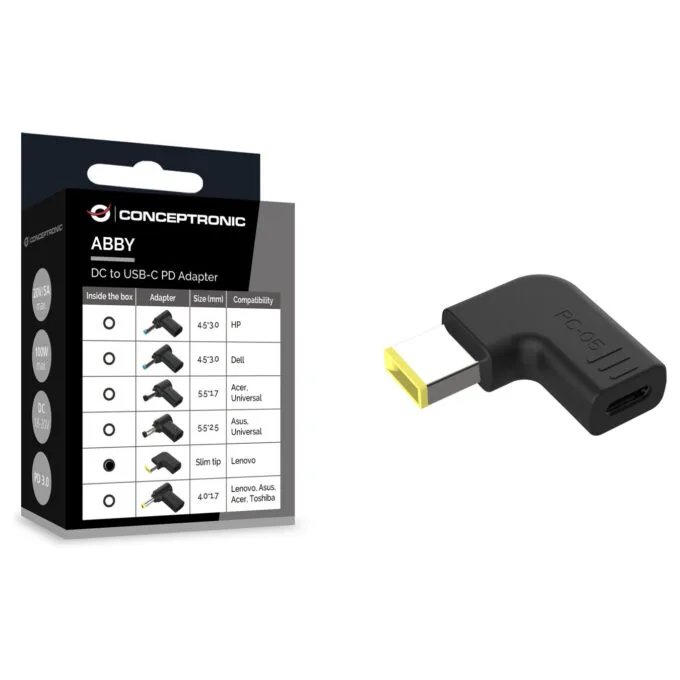 CONCEPTRONIC USB-C PD100W- to Len. Uni.5.5x2.5mm Adap.18-20V sw — image 3