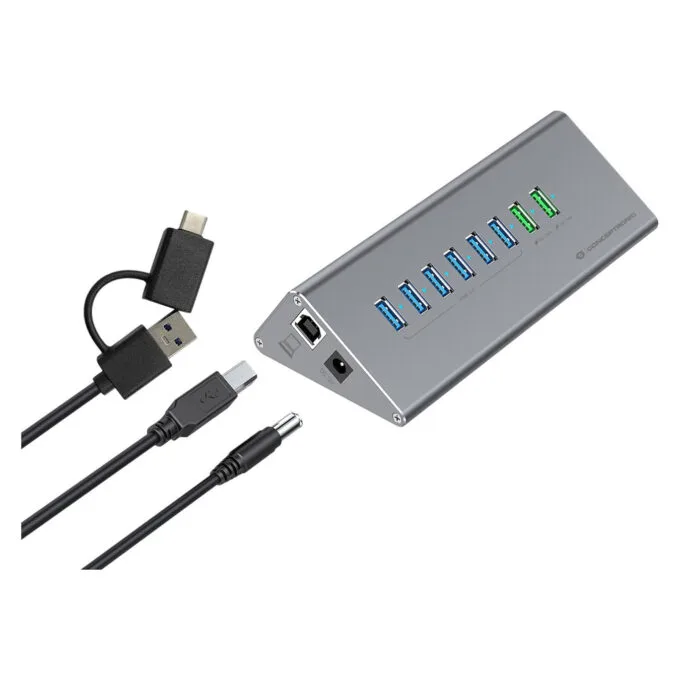 CONCEPTRONIC10-Port Hub USB-A3.0 -C Adap.- to 6xA3.0+m.Netz. gr — image 2