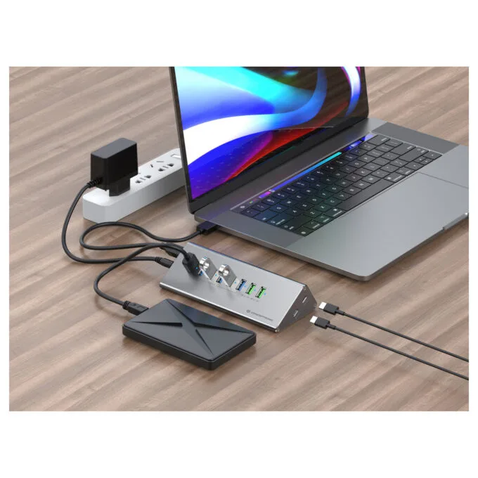 CONCEPTRONIC10-Port Hub USB-A3.0 -C Adap.- to 6xA3.0+m.Netz. gr — image 5