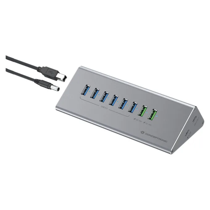 CONCEPTRONIC10-Port Hub USB-A3.0 -C Adap.- to 6xA3.0+m.Netz. gr — image 7