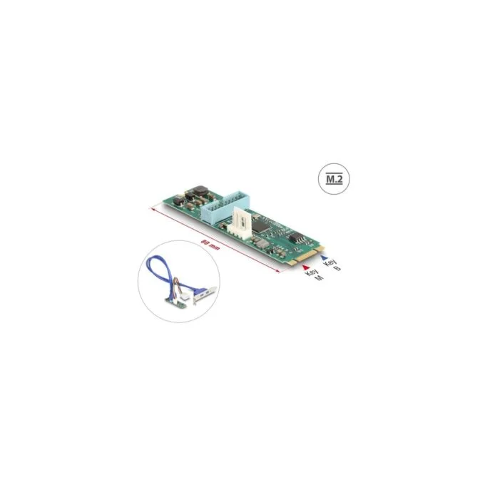 Converter M.2 Key B+M connector to 2 x USB 5 Gbps Type-A - interface extension — image 4
