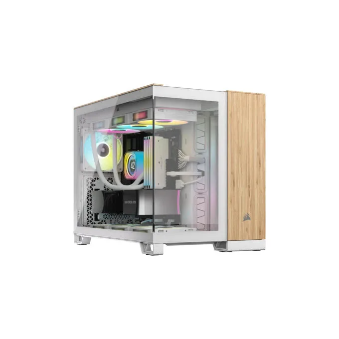 CORSAIR mATX 2500X (Tempered Glass) White Bamboo Wood — image 1