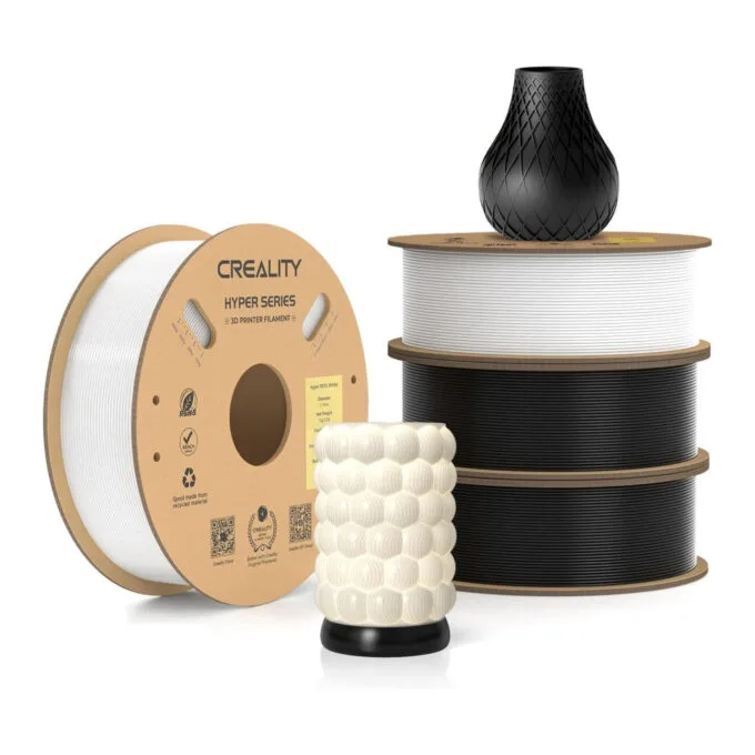 Creality Hyper-PETG Value Pack 4kg - 2x Black & 2x White 3D Printer Filament, fast print, 4kg 1.78 — image 1