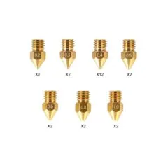 Creality Nozzles Kit - MK8 - 24 pcs 0.2mm, 0.3mm, 0.4mm, 0.5mm, 0.6mm, 0.8mm, 1.0mm