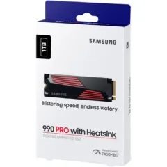 Samsung 990 PRO Heatsink 1TB M.2 NVMe SSD - PCIe 4.0 x4 7450 MB/s - MZ-V9P1T0CW