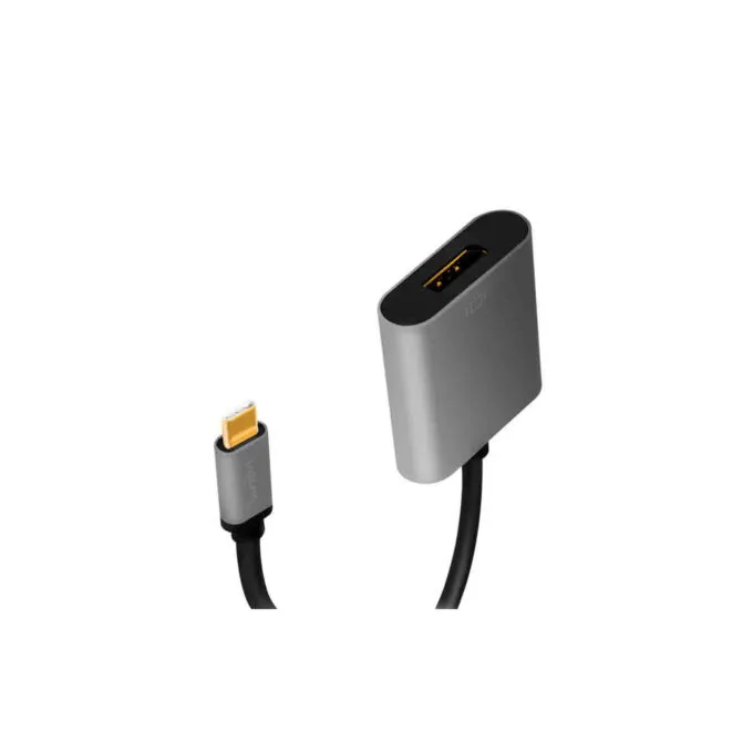 CUA0102 USB TYPE-C ADAPTER, C M TO DP F, 4K, ALU,BLACK GREY, 0.15M LOGILINK — image 2