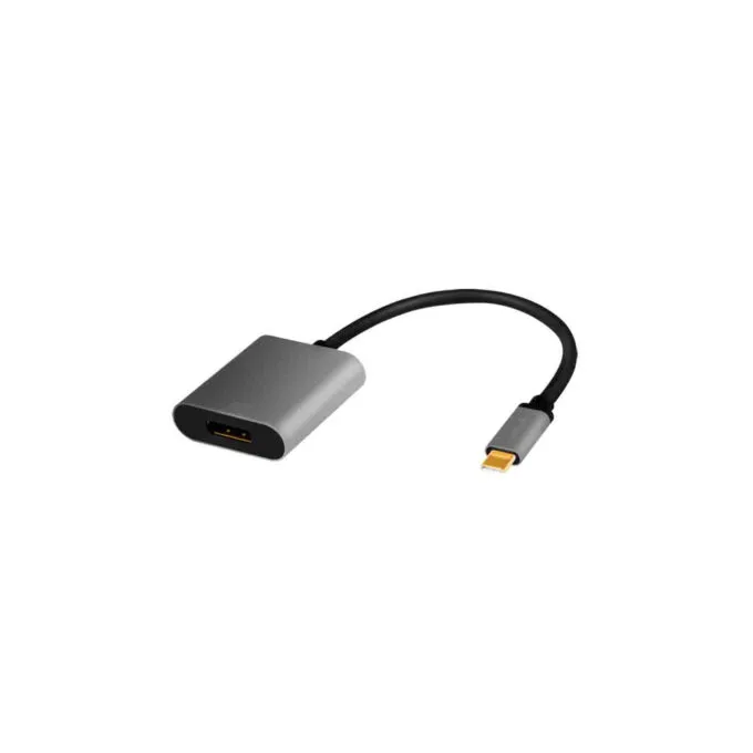 CUA0102 USB TYPE-C ADAPTER, C M TO DP F, 4K, ALU,BLACK GREY, 0.15M LOGILINK — image 1