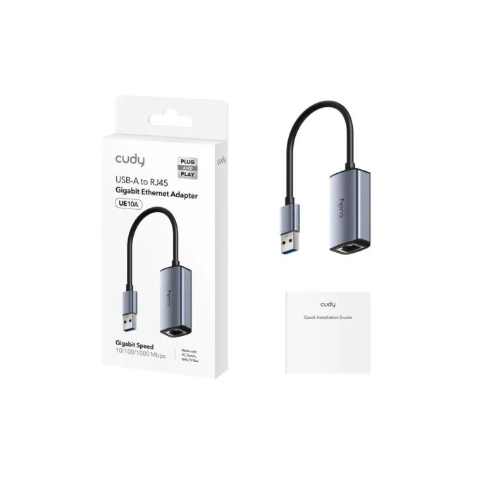 Cudy Converter USB-A to Gigabit LAN - UE10A - Aluminium — image 2