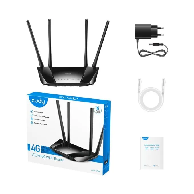 Cudy LT400 3.0 N300 4G LTE Cat4 Wi-Fi Router - 4 Ports — image 3