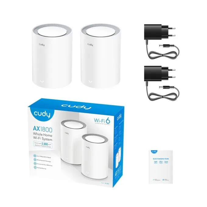 Cudy Mesh AX1800 Dual Band Gigabit Wi-Fi 6 2-Pack - M1800 - Mesh, AX1800, Dual Band, Gigabit, Wi-Fi 6, 2-Pack — image 5