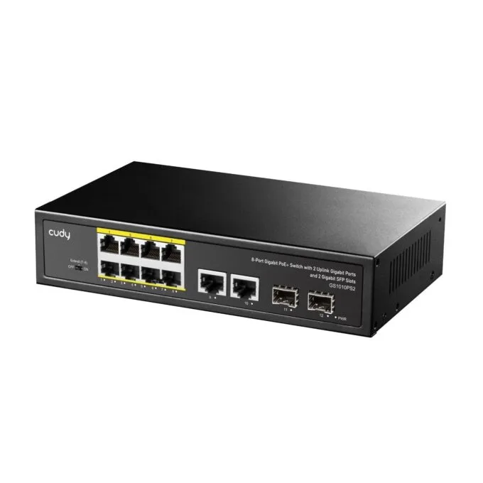 Cudy Switch PoE Gigabit - GS1010PS2 - 8PoE + 2GbE + 2SFP Uplink 120W — image 2