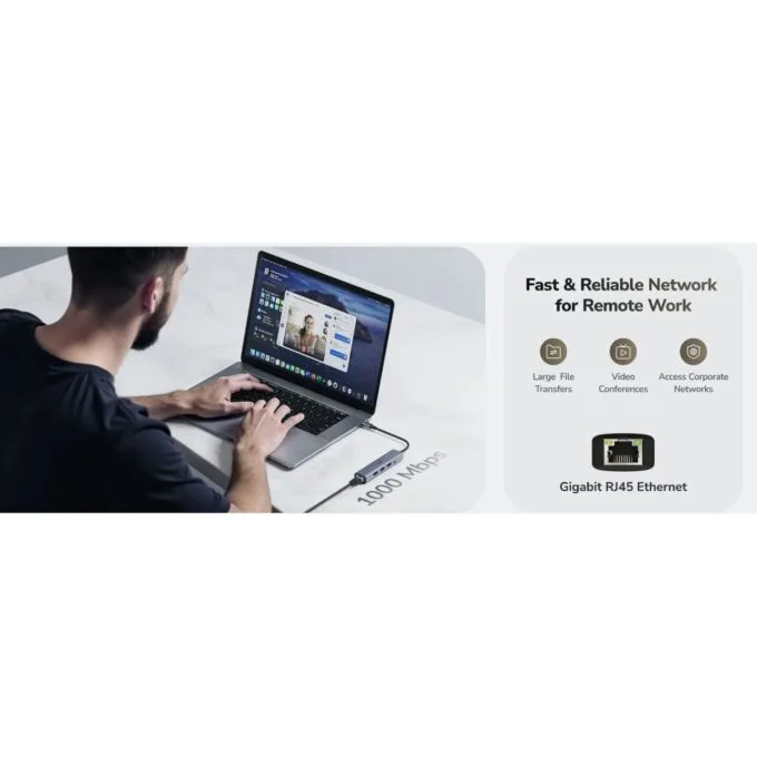 Cudy UH605 USB-C Hub - 1x Gigabit LAN 3x USB-A 1x USB-C Power — image 4