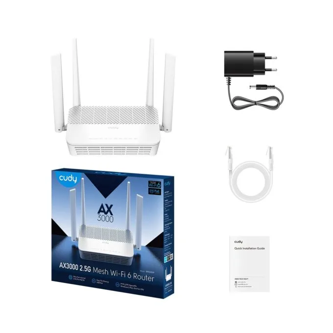 Cudy WR3000P AX3000 Dual Band 2.5G Wi-Fi 6 Mesh VPN PoE Router — image 3