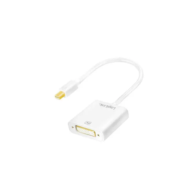 CV0037 DISPLAYPORT TO DVI MALE FEMALE ADAPTER 1080p, WHITE, 0.1 m LOGILINK — image 1