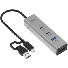 D I-TEC Universal Charging Metal HUB 2x USB-C 3.2 Gen1 + 2x USB-A 3.2 Gen1 - Aluminum, 85W PD