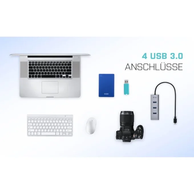D I-TEC USB-C METAL 4-PORT HUB - USB-C Upstream, Aluminum Body — image 12