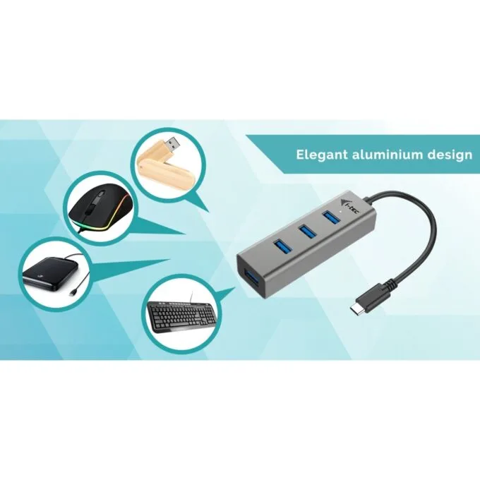 D I-TEC USB-C METAL 4-PORT HUB - USB-C Upstream, Aluminum Body — image 9