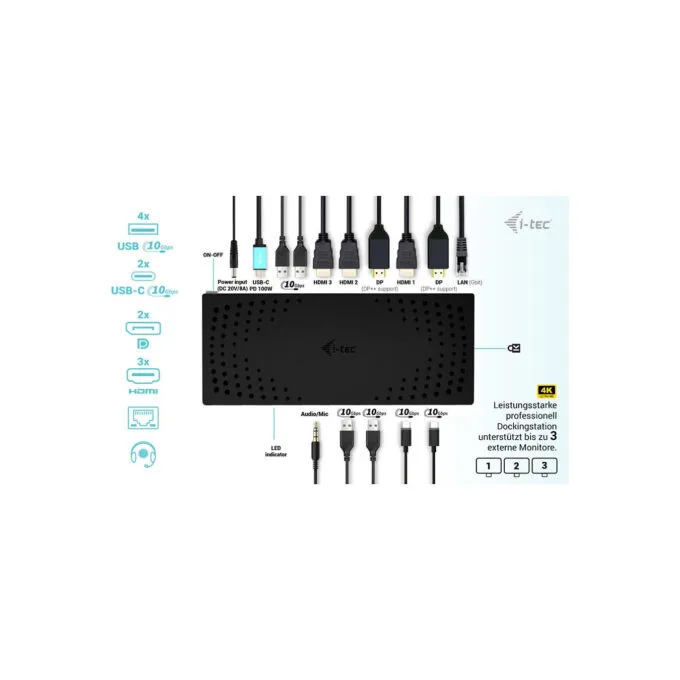 D I-TEC USB-C Thunderbolt 14-in-1 PD 100W DockingStation — image 11