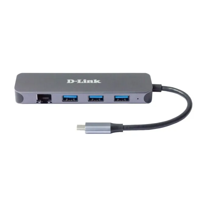 D-Link 5-in-1 USB-C Hub with Gigabit Ethernet - DUB-2334 - Grey, 60W PD — image 2