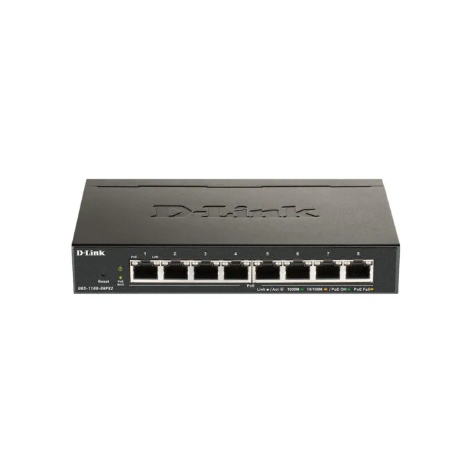D-Link DGS-1100-08PV2 - 8-Port Gigabit Managed L2/L3 PoE+ Switch — image 1
