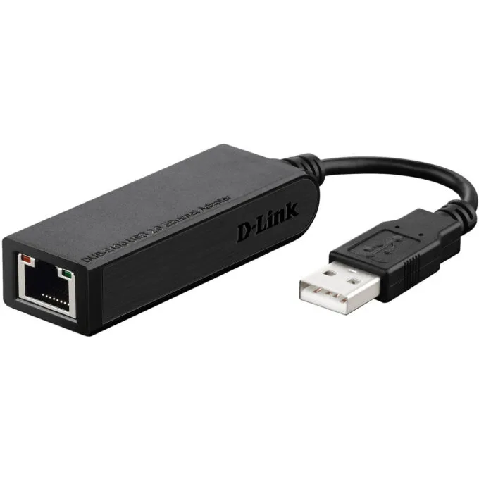 D-Link DUB-E100 USB 2.0 10/100 Ethernet Adapter - Black — image 1