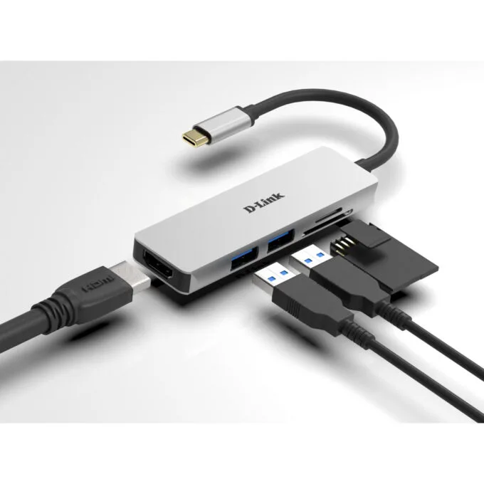 D-Link DUB-M530 USB-C 5-in-1 Hub - Aluminium, 4K HDMI, SD/microSD Reader, 2x USB-A, USB 3.2 Gen1 — image 3