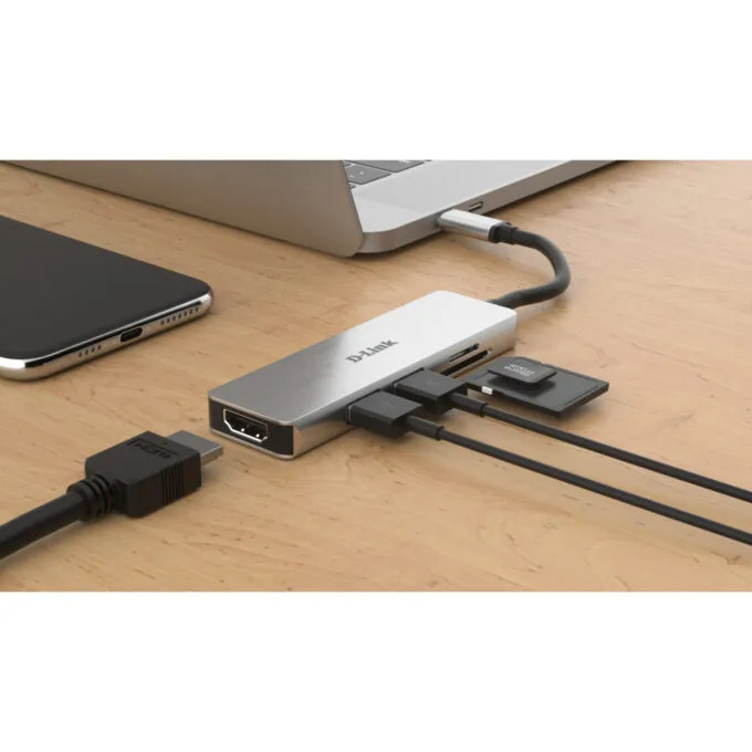 D-Link DUB-M530 USB-C 5-in-1 Hub - Aluminium, 4K HDMI, SD/microSD Reader, 2x USB-A, USB 3.2 Gen1 — image 4