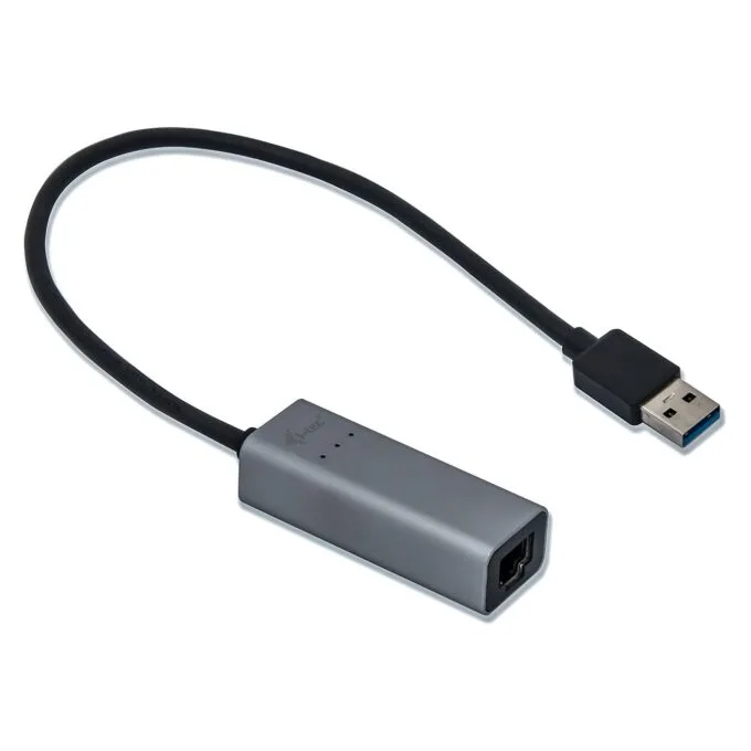 D-TEC USB 3.0 Metal Gigabit Ethernet Adapter - USB 3.0 to RJ-45, LED Indicator, Notebook/Tablet/PC, Windows/macOS — image 1