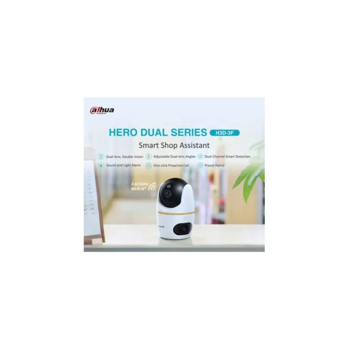 Dahua IP Indoor 3.0MP Wi-Fi PT Dome - H3D-3F - Dual Lens — image 1