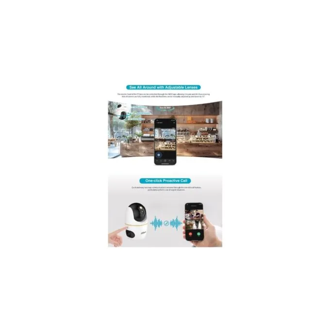 Dahua IP Indoor 5.0MP Wifi PT Dome - H5D-5F - Dual Lens — image 5