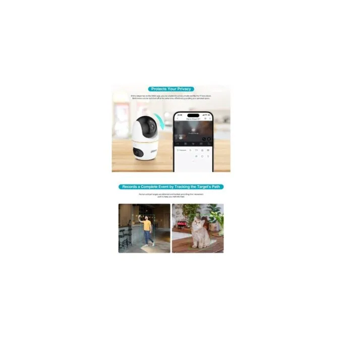 Dahua IP Indoor 5.0MP Wifi PT Dome - H5D-5F - Dual Lens — image 7