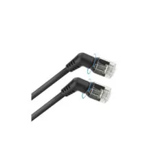 DD1901 BLACK 1m U FTP CAT6A SLIMLINE PATCH CABLE WITH ANGLED 360 ROTATABLE RJ45 CONNECTORS, ACT