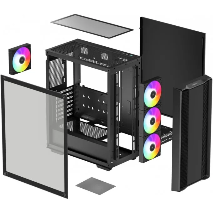 DeepCool CC560 ARGB V2 Mid Tower PC Case - Black — image 4
