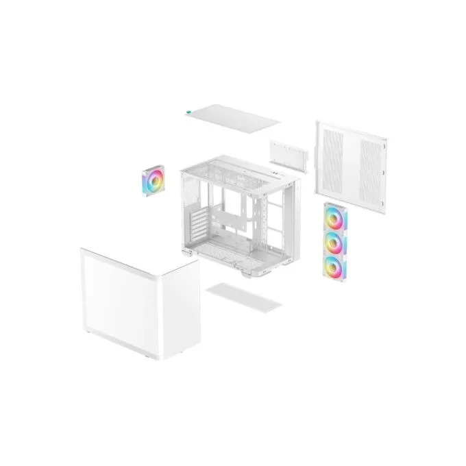 DeepCool CG530U 4F WH ATX Curved Glass Panoramic Case White - R-CG530U4FWH — image 8