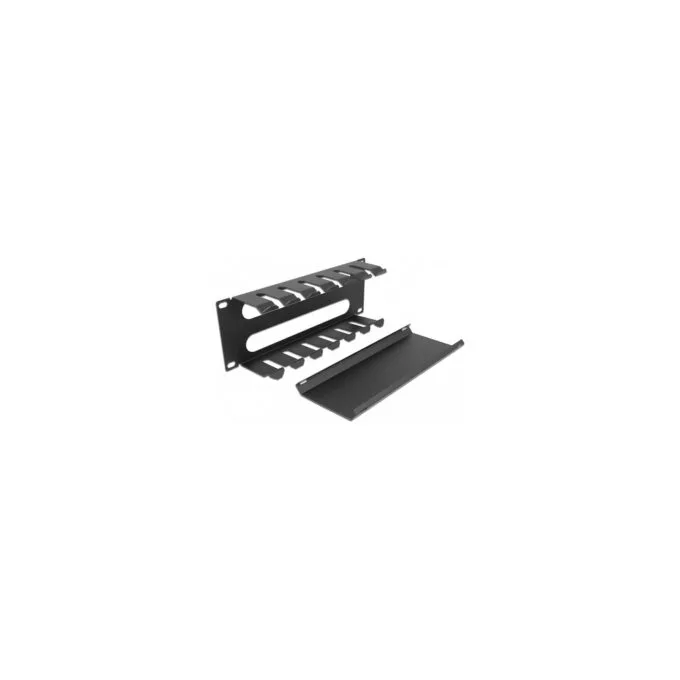 Delock 10? Kabelmanagement Rangierpanel mit 2 Öffnungen 1 HE schwarz — image 3