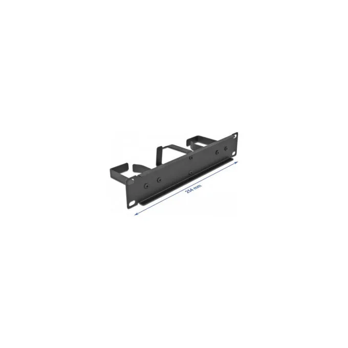 Delock 10? Kabelmanagement Rangierpanel mit 3 Metall Bügeln (2 x horizontal. 1 x vertikal) 1 HE schwarz — image 2