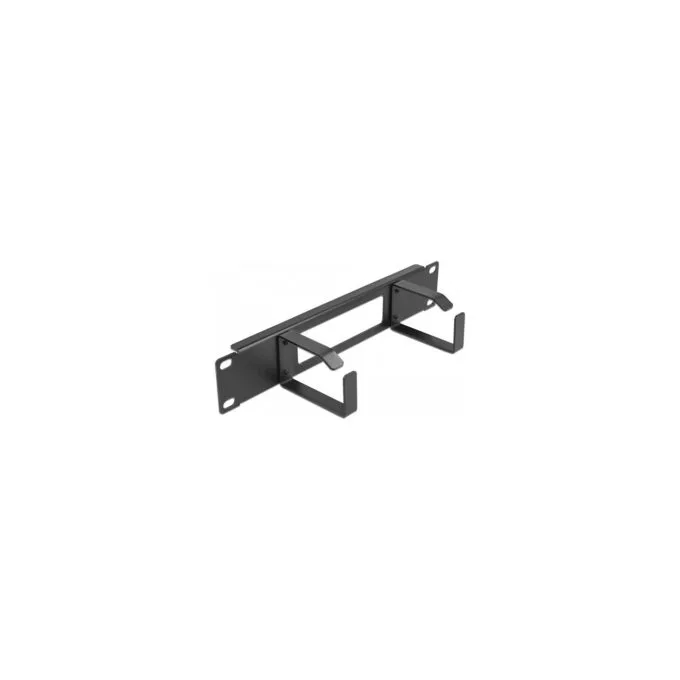 Delock 10? Kabelmanagement Rangierpanel mit Öffnung und 2 Bügeln 1 HE schwarz — image 1