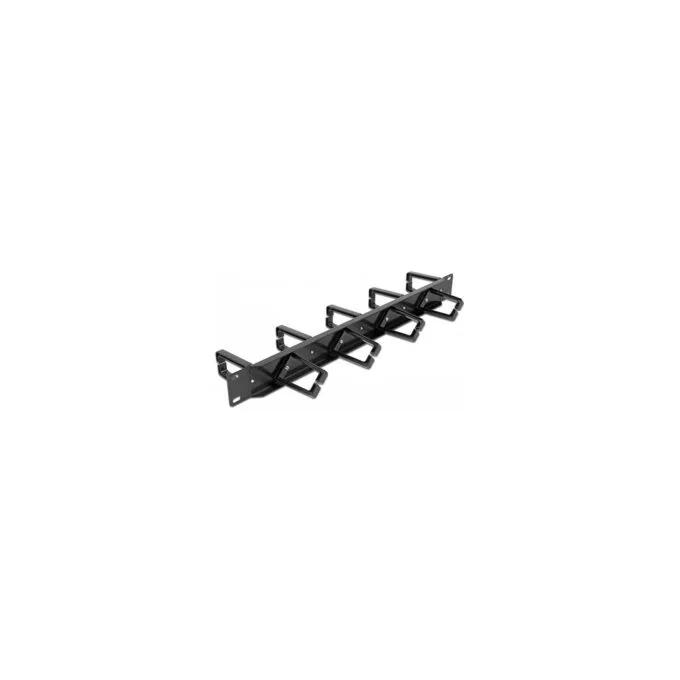 Delock 19? Kabelmanagement Rangierpanel beidseitig mit 9 Bügeln (5 x vertikal. 4 x 45° geneigt) 1 HE schwarz — image 2