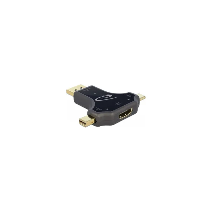 Delock 3 in 1 Monitoradapter mit USB-CTM DisplayPort mini DisplayPort Eingang auf HDMI Ausgang mit 4K 60 Hz — image 1