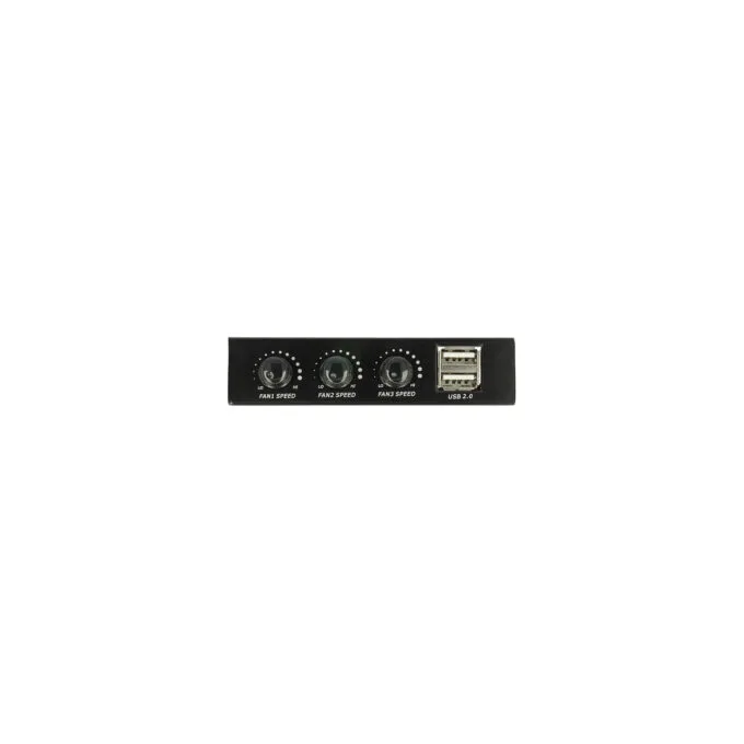 Delock 3.5' Front Panel to 2 x USB 2.0 and fan control - Anschlüsse am vorderen Bedienfeld des Speicherschachts - USB ... — image 2