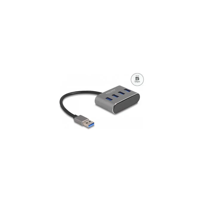DELOCK 4 Port USB 3.2 Gen 1 Hub mit USB Typ-A Anschluss - USB Typ-A Buchsen oben — image 1