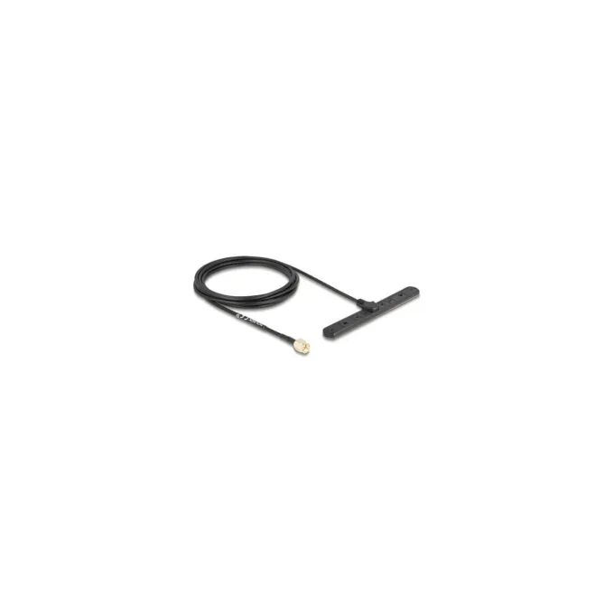Delock 5G LTE Antenne SMA Stecker 3 dBi omnidirektional starr mit Anschlusskabel RG-174 3 m Klebemontage outdoor schwarz — image 1