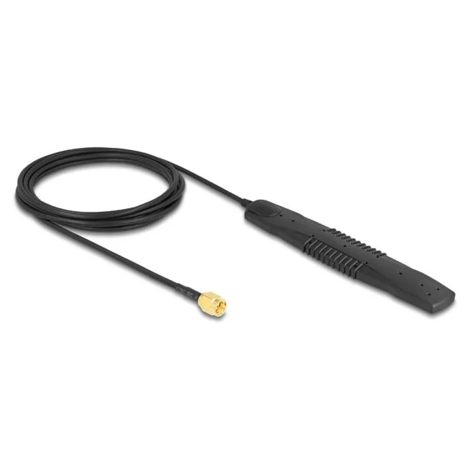 Delock 5G LTE. WLAN Antenne SMA Stecker 2.5 dBi omnidirektional starr schwarz Klebemontage — image 2
