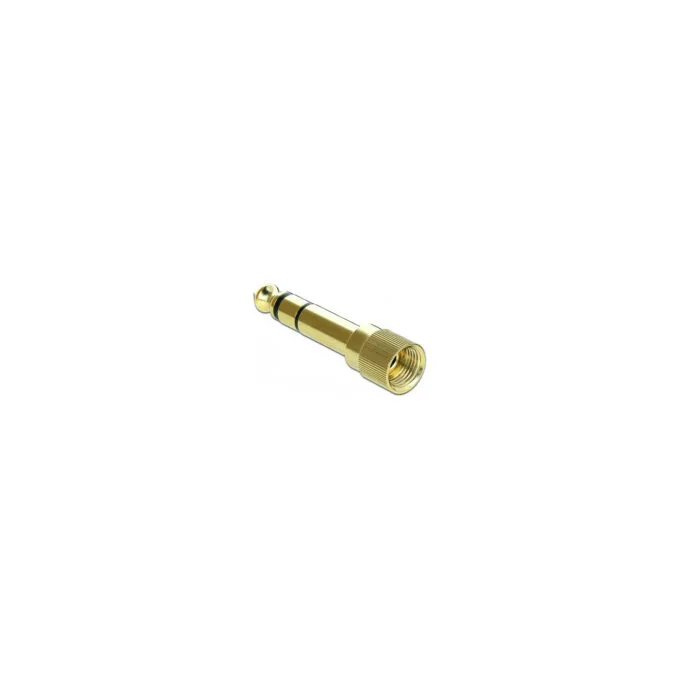 Delock Adapter 6.35 mm Klinkenstecker zu 3.5 mm Klinkenbuchse 3 Pin Metall verschraubbar — image 1