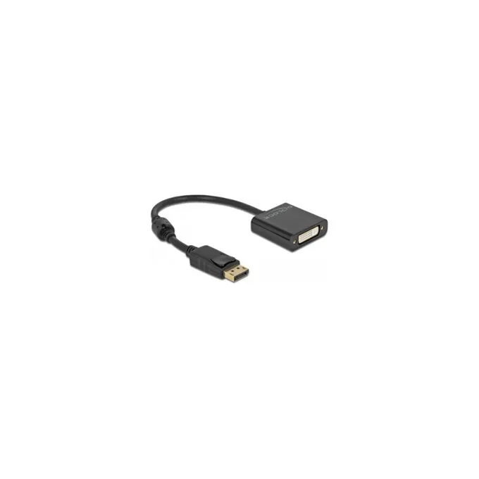 Delock Adapter DisplayPort 1.2 Stecker zu DVI Buchse 4K Aktiv schwarz — image 1