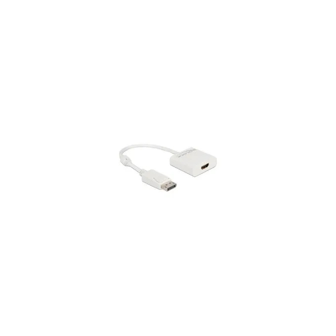 Delock Adapter DisplayPort 1.2 Stecker zu HDMI Buchse 4K Aktiv weiß — image 1