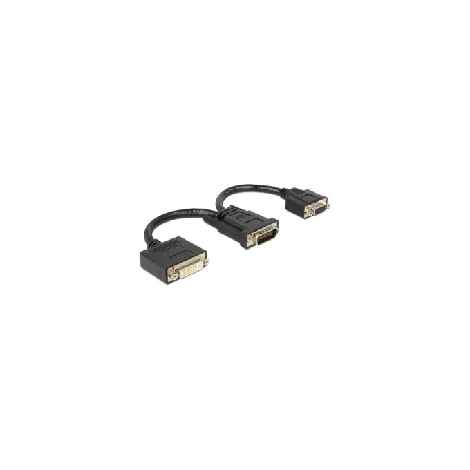 Delock Adapter DMS-59 Stecker to DVI 24+5 Buchse + VGA Buchse 20 cm — image 1