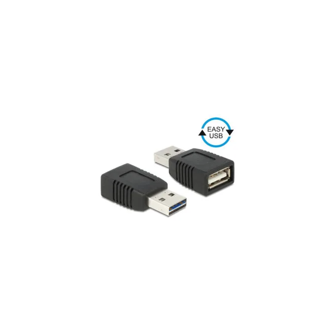 Delock Adapter EASY-USB 2.0-A Stecker to USB 2.0-A Buchse — image 1