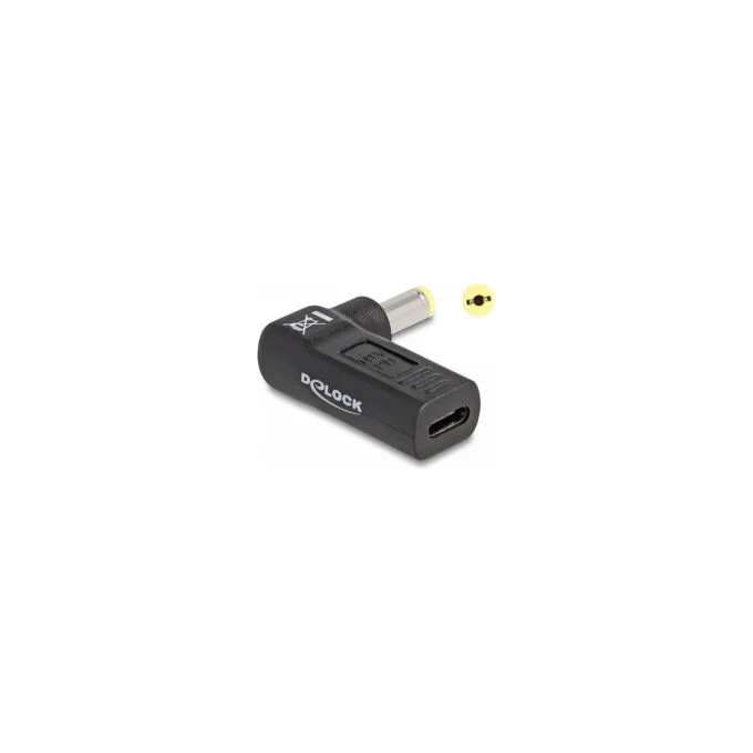 Delock Adapter für Notebook Ladekabel USB Type-CTM Buchse zu Acer 5.5 x 1.7 mm Stecker 90° gewinkelt — image 1